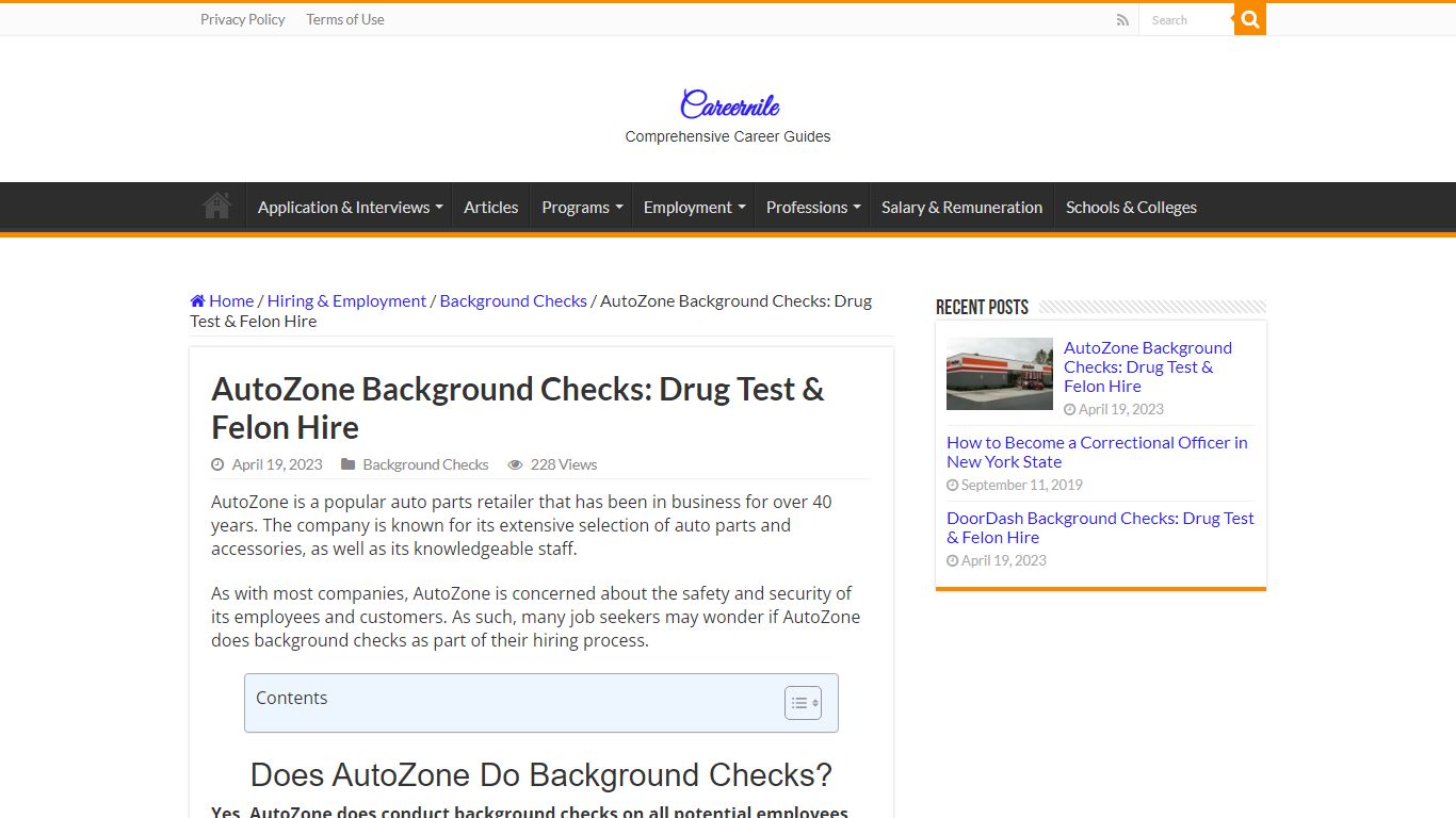 AutoZone Background Checks: Drug Test & Felon Hire
